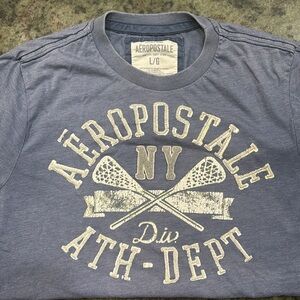 Large Lacrosse Aeropostale 1987 Large Blue Shirt Y2K NY ATHLETIC Dept preowned